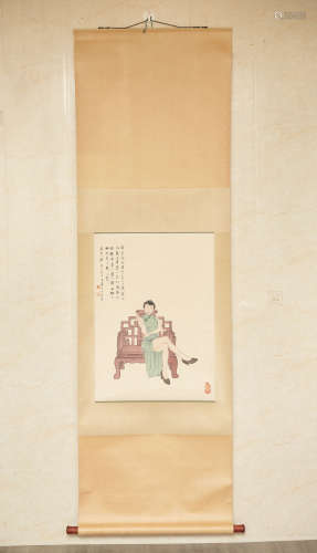 A CHINESE PAINTING FIGURE,SUN DUOCI MARKED