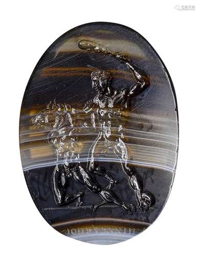 Une grande intaille en agate bandée néoclassique par Pichler...