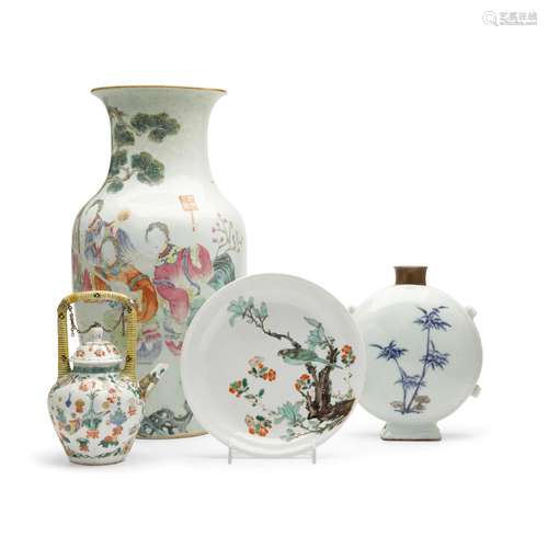 A group of four ceramic items