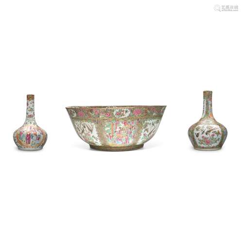 Three Guangzhou (Canton) famille rose ceramics: comprising t...