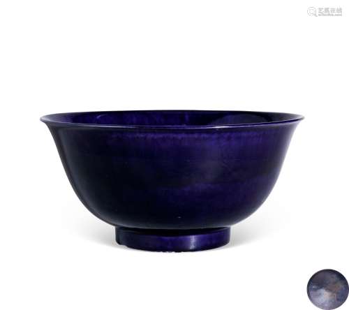 清乾隆 茄皮紫釉大碗
