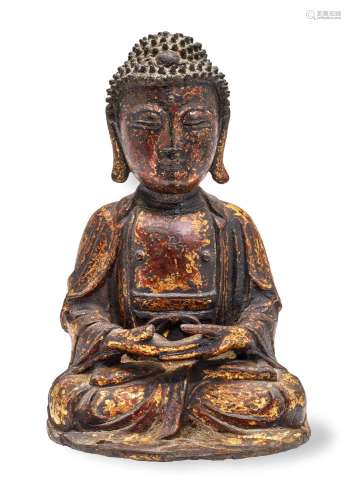 A Gilt-lacquered Bronze Figure of A Seated Buddha