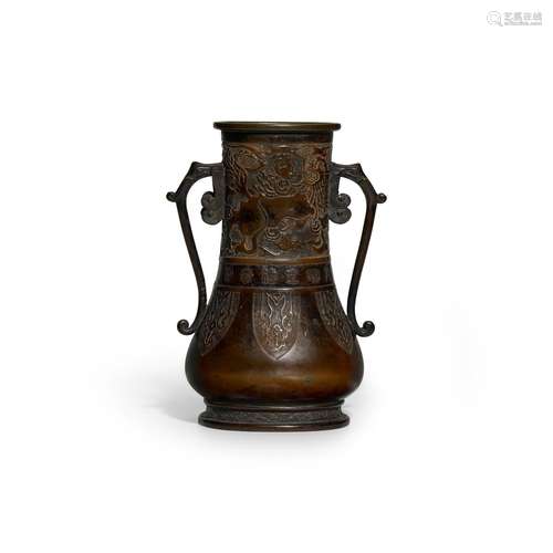 An archaistic flattened pear-shaped vase