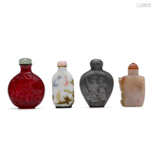 A group of four snuff bottles