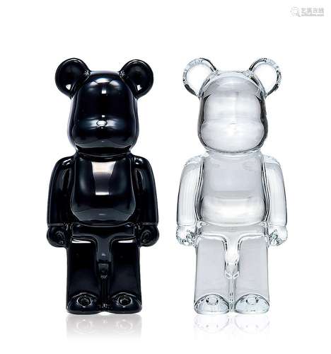 BACCARATBE@RBRICK 2020年作 水晶熊（透明、黑） （共两件） 材质：水晶