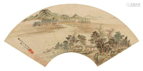 王翚（1632～1717）（传） 仿钱舜举笔意 立轴 设色纸本