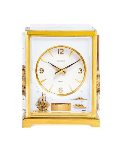 积家 精致罕有，镀金黄铜及树脂玻璃空气钟，备渔船图案，「Marina」，年...