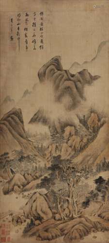董其昌（1555～1636）（传） 云搂华峰 立轴 设色绢本