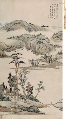蔡嘉（1686～1779） 溪山自晏 立轴 设色纸本