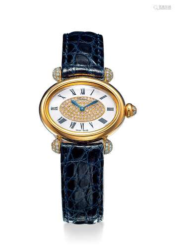 萧邦 精美，女装黄金镶钻石椭圆形腕表，「Imperiale」，型号13/6553-4...