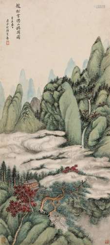 刘彦冲（1807～1847） 1841年作 仙山楼阁 立轴 设色纸本
