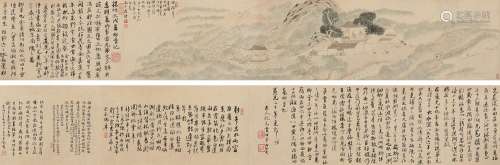 罗聘（1733～1799） 望湖草堂图 手卷 设色纸本