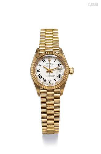 劳力士 精美，女装黄金自动链带腕表，备日期显示，「Datejust」，型号6...