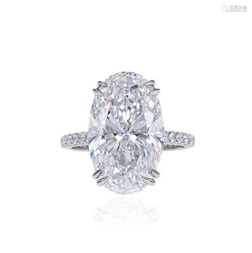 卡地亚设计 10.00克拉D色TYPE IIA全美钻石戒指，净度无瑕