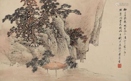 钱松（1818～1860） 深山幽居 镜心 设色纸本