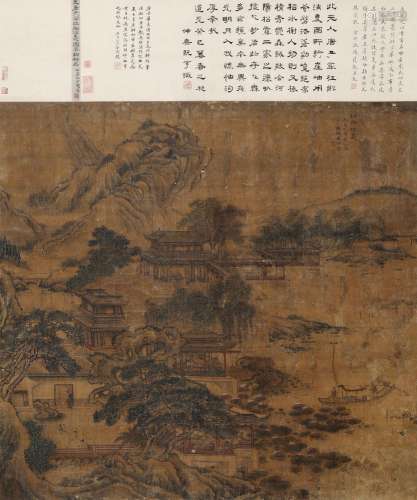 唐棣（1296～1364）（传） 江乡消夏图 立轴 设色绢本