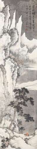 溥儒（1896～1963） 1933年作 溪桥雪霁图 立轴 设色纸本