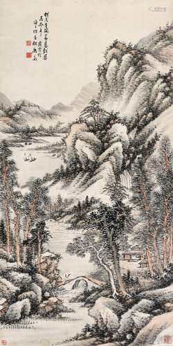 虚云（1840～1959） 拟来青阁笔意 镜心 设色纸本