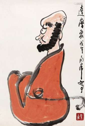 丁衍庸（1902～1978） 1978年作 达摩 镜心 设色纸本