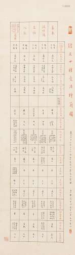 弘一（1880～1942） 1937年作 僧尼十种受法料简图 镜心 水墨纸本