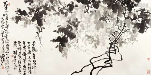 刘海粟（1896～1994） 1981年作 葡萄 镜心 水墨纸本