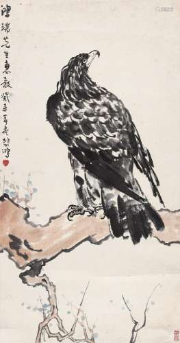 徐悲鸿（1895～1953） 1943年作 英雄独立 镜心 设色纸本