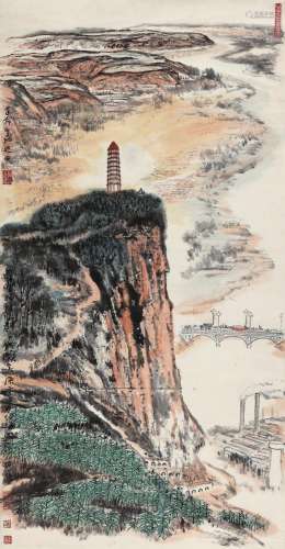 何海霞（1908～1998） 革命圣地延安 镜心 设色纸本