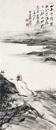 张大千（1899～1983） 1949年作 高仕 镜心 设色纸本