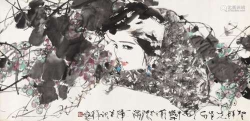 林墉（B.1942） 1996年作 少女 镜心 设色纸本