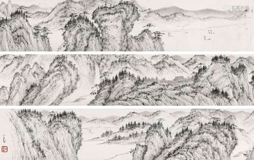 溥儒（1896～1963） 江山行旅图 手卷 水墨纸本