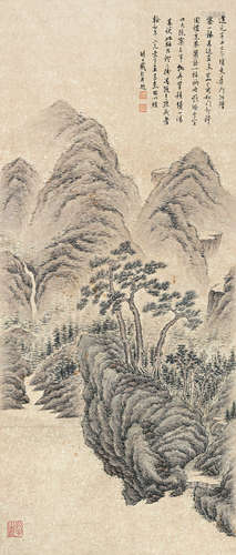 1801-1860 戴熙  山水 设色纸本 立轴