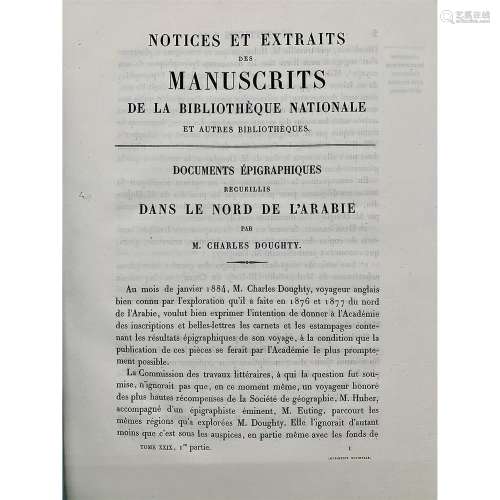 DOUGHTY & RENAN (Ernest) "Documents épigraphiques r...