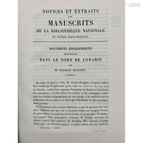 DOUGHTY & RENAN (Ernest) "Documents épigraphiques r...