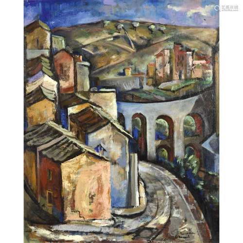 EMANUELE BOCCHIERI (1910-1998) PAYSAGE À L’ AQUEDUC