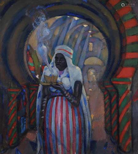 MOSES LÉVY (1885-1968) CAFÉ DANS LE SOUK DE TUNIS COFFEE IN ...