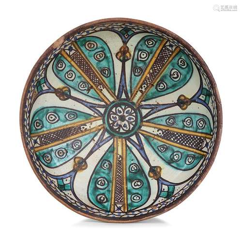 "MOKHFIA" en faïence polychrome au motif dit "...