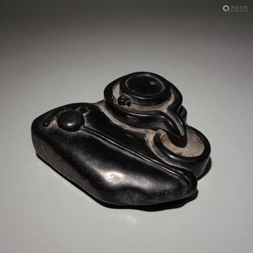 A CHU STONE BACKFLOW INCENSE INSERTED, YANG XIE CARVED