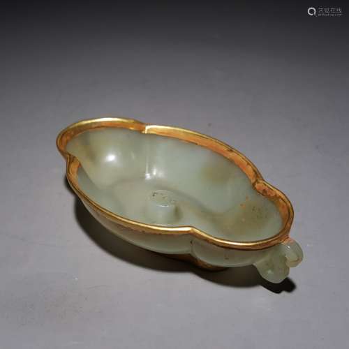 A HETIAN JADE SILVER GILT INCENSE INSERTED