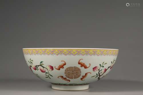 A FAMILLE ROSE FLOWER AND FRUIT BOWL