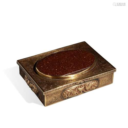 Gold and aventurine box, 19th century