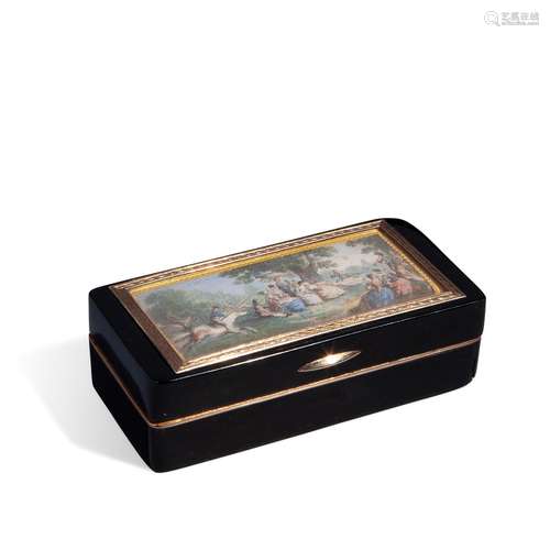 Rectangular tortoiseshell and gold box, master goldsmith Mar...