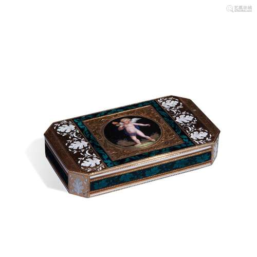 Gold and polychrome enamel box, 18th century