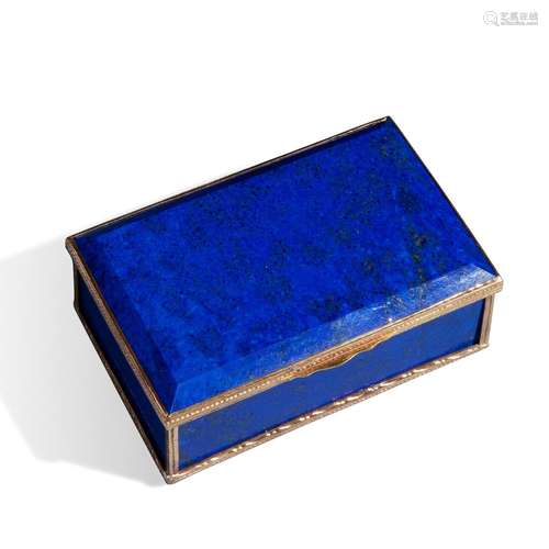 Ural lapis lazuli box mounted in gold