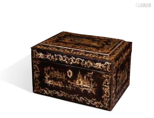 Rare tortoiseshell box gold inlaid, Sarao about 1740
