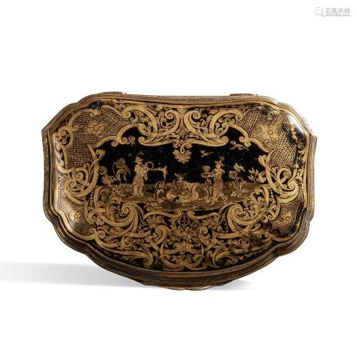Rare shaped box with internal tray by Jean-Jacques Prevost, ...