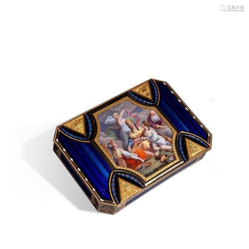 Gold and guilloché enamel box, late 18th century