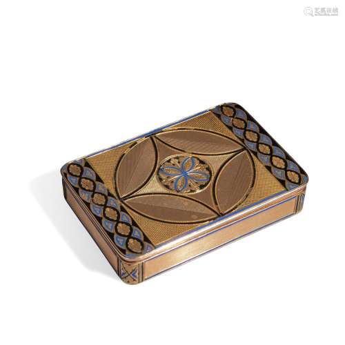 Rectangular snuff box with rounded corners in gold, Switzerl...