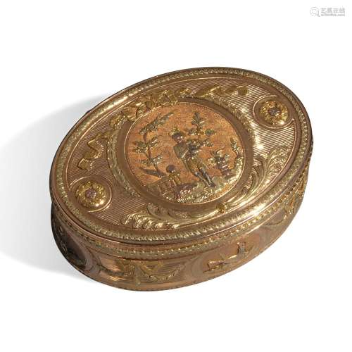 Snuff box in chased gold, Switzerland late 18th century