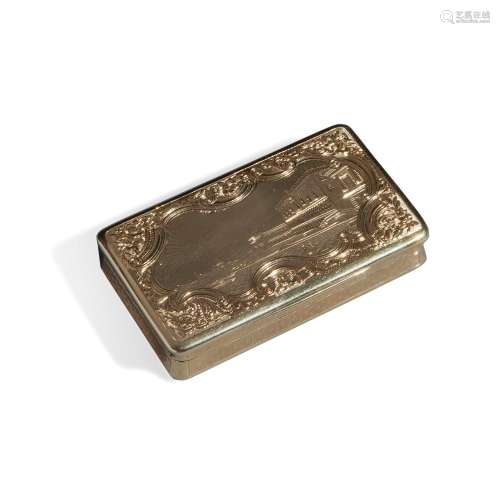 Rectangular snuff box in chased gold, Naples c. 1840