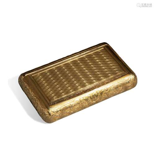 Rectangular snuff box in chased gold, Paris 1819 - 1838